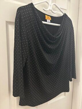 Ruby Rd Cowl Neck Top with Sparkles